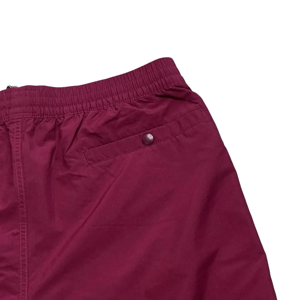 J.Crew Swim Trunks Fully Mesh Lined Size Mens Size Large Burgundy Pockets NWT